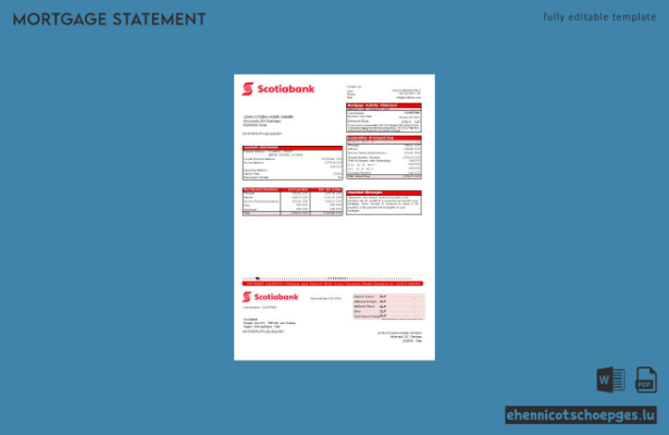 Beispiel eines Kontoauszugs der Scotiabank Chile für Hypotheken